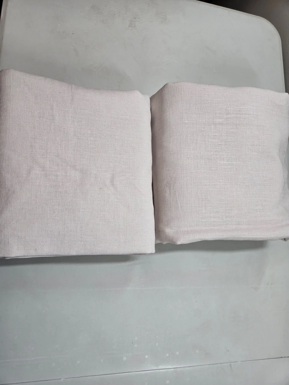 QUINCE Set 2 48x96 Heavyweight European Linen Room Darkening Curtains Sand 0128